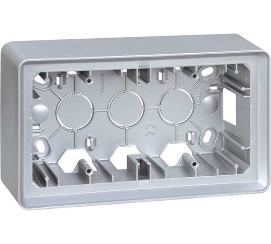 Монтажная коробка для накладного монтажа Simon, 2 поста, S82 Detail, алюминий 8200760-093