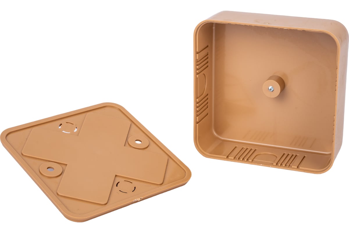 Универсальная коробка для кабель-каналов Рувинил 80х80х25 коричневый ...