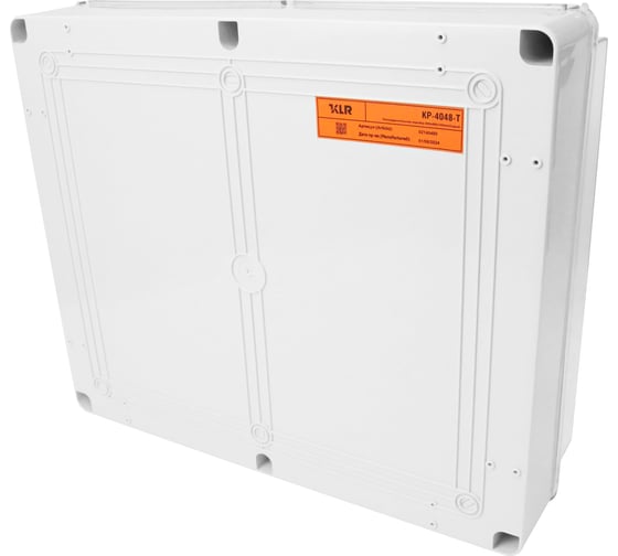 Распределительная коробка KLR KP-4048-T без отверстий, с прозрачной крышкой IP67, 400x480x140мм 02140480