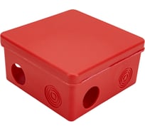 Коробка распаячная для открытой проводки Урал ПАК КРАСНАЯ 80x80x50 мм с гермовводами, ОГНЕСТОЙКАЯ (FR) КО-32013080-032-i