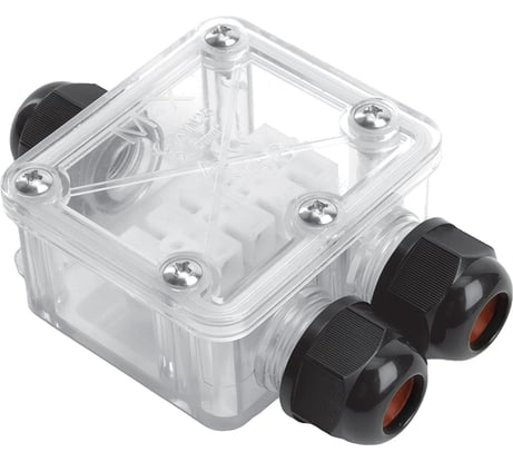 Коробка распределительная STEKKER LD538 водонепроницаемая на 3 выхода, 450V, 110х70х35, прозрач, 50130