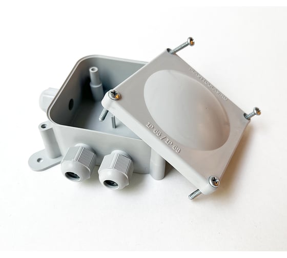 Монтажная коробка Plasticglas IP66/IP68 с гермовводами PG9х5 КМ767635-03-03-08-03