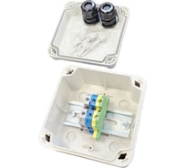 Коробка с клеммными зажимами ДЕВИБОКС, 113x113x68 мм, IP65-67, с кабельными вводами КК1.2.3-6