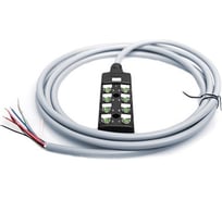 Распределительная коробка, разъем М8, портов 8, 3pin, PNP, кабель ПУ серый 3м VELLEDQ M8-A3-8K3P-3.0PUR/GY 08-00024807