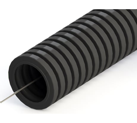 Гибкая гофрированная труба ZITEG ПНД d20 мм с протяжкой цвет черный 100м 7930108870041