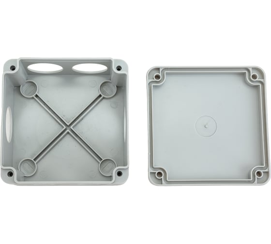 Распаечная коробка IEK КМ для открытой проводки, 100x100x45мм, IP44, 6 вводов, RAL UKO11-100-100-045-K41-44
