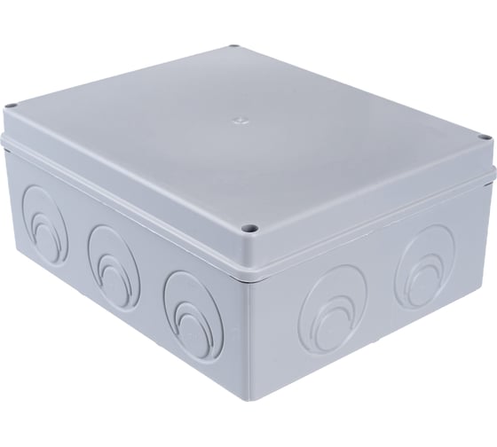 Распаечная коробка IEK КМ41272 для открытой проводки, 240x195x90мм, IP55, RAL 7035, кабельные вводы UKO10-240-195-090-K41-55