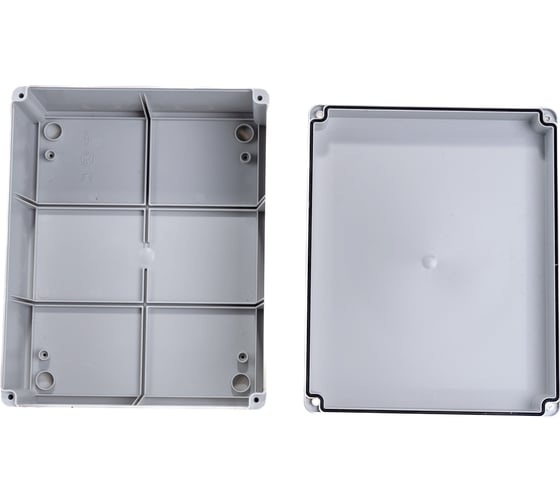 Распаечная коробка IEK КМ41272 для открытой проводки, 240x195x90мм, IP55, RAL 7035, кабельные вводы UKO10-240-195-090-K41-55