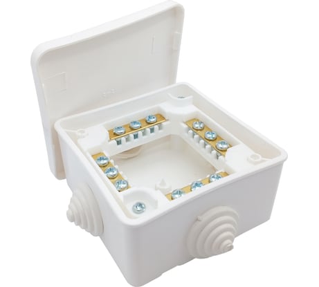 Коробка Bylectrica с клеммными колодками для открытой проводки IP44 80мм х 80 мм х41,5 мм, КМ-222