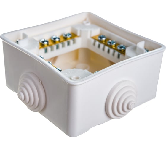 Коробка Bylectrica с клеммными колодками для открытой проводки IP44 80мм х 80 мм х41,5 мм, КМ-222