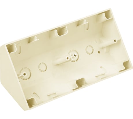 Угловая коробка Bylectrica 2-местная, для установки выключателей и розеток, серия УЮТ, КУ-452 бежевый