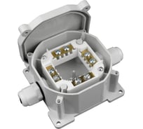 Монтажная коробка Bylectrica с клеммными колодками при открытой разводке 2 ввода IP67 диаметр 75,7, высота 44,5 мм, КМ-238