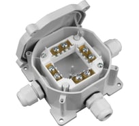 Монтажная коробка Bylectrica с клеммными колодками при открытой разводке 3 ввода IP67 диаметр 75,7, высота 44,5 мм, КМ-248