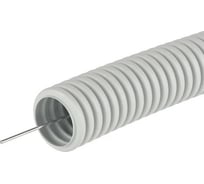 Гофротруба ЭлектроИзоляция d 25 ПВХ серая с протяжкой ЭИ (50) 300011