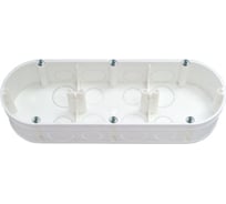 Коробка BYLECTRICA для 3-х местной рамочно-узловой сборки с винтами, для бетона и кирпича, 212x70x42 К-214 исп.1