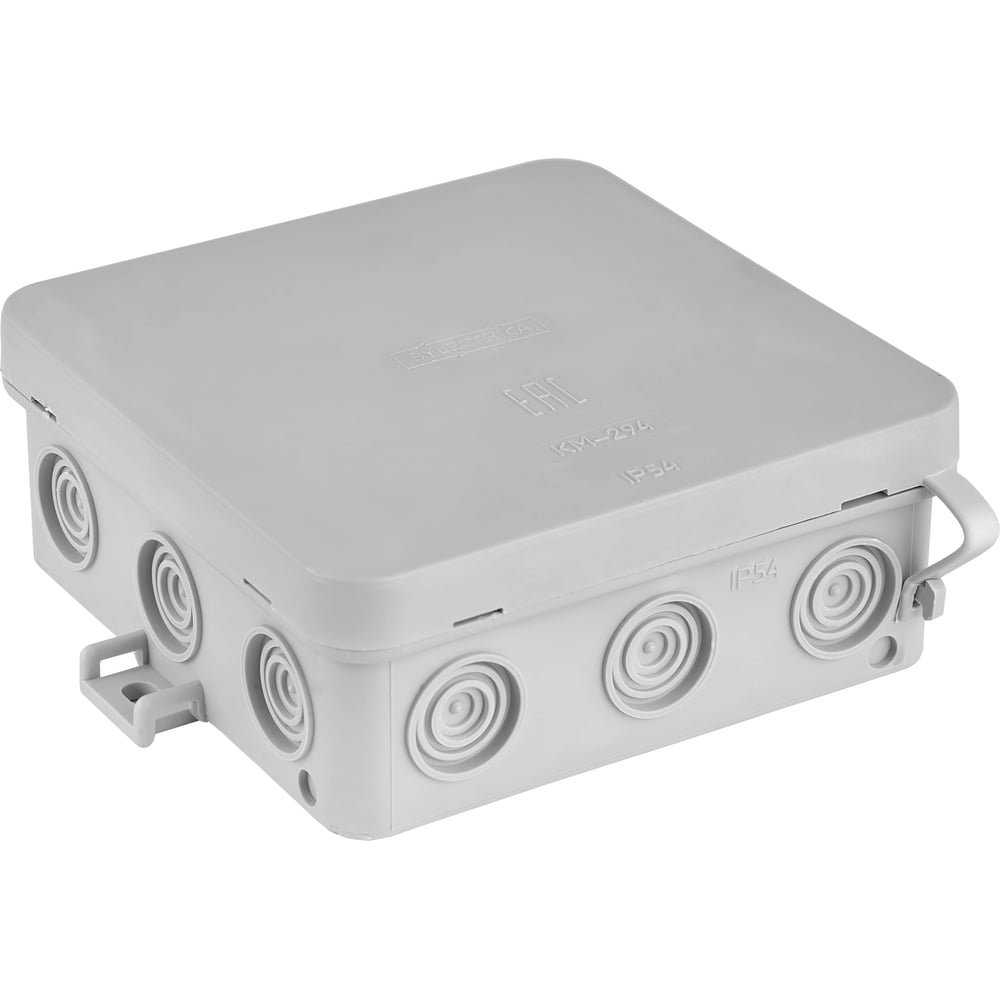 Монтажная коробка BYLECTRICA ОП серая IP54 размер 100х100х39 КМ-294 ...