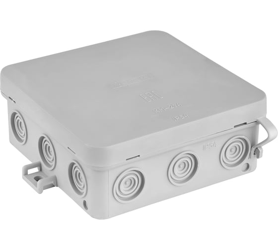 Монтажная коробка BYLECTRICA ОП серая IP54 размер 100х100х39 КМ-294