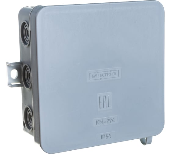 Монтажная коробка BYLECTRICA ОП серая IP54 размер 100х100х39 КМ-294