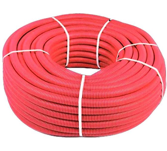 Гофрированная труба SANEXT, ПНД 63, для труб 40, красная, бухта 30м 3513