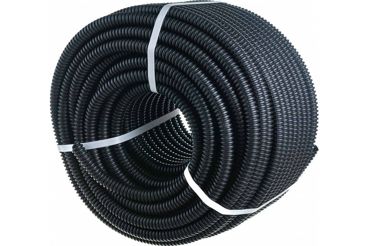 Легкая гофротруба УРАЛ ПАК ПНД 32 мм с протяжкой черная, м ГФ-1100032 ...
