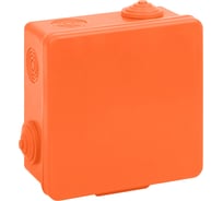 Распаячная коробка KOR100100508gORFR огнестойкая 100x100x50мм оранжевая с гермовводами 8 вх. IP5 ЭРА Б0068901
