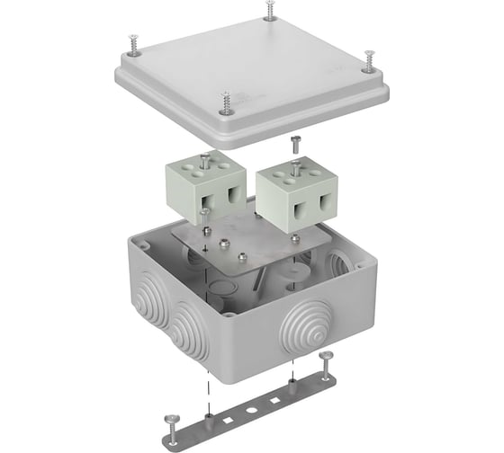 Огнестойкая коробка Промрукав для о/п 40-0300-FR10.0-4 Е15-Е120 RAL7035 100х100х50   40-0300-7035-FR10.0-4