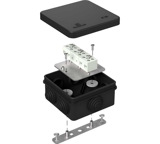 Коробка огнестойкая Промрукав для о/п 40-0210-FR6.0-6 Е15-Е120 RAL9005 80х80х40 40-0210-9005-FR6.0-6
