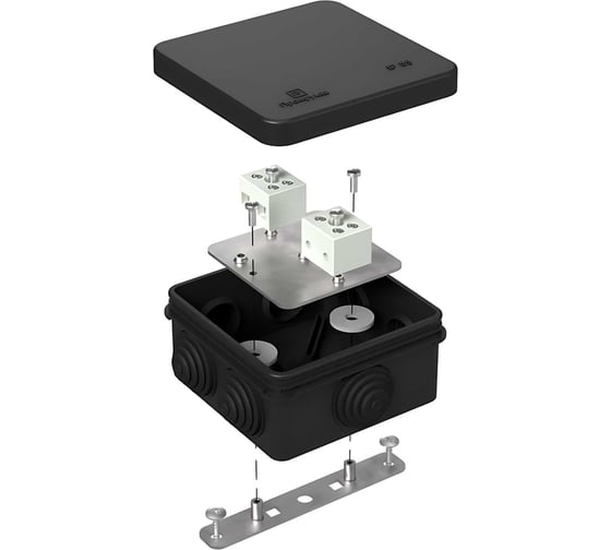 Коробка огнестойкая Промрукав для о/п 40-0210-FR6.0-4 Е15-Е120 RAL9005 80х80х40 40-0210-9005-FR6.0-4