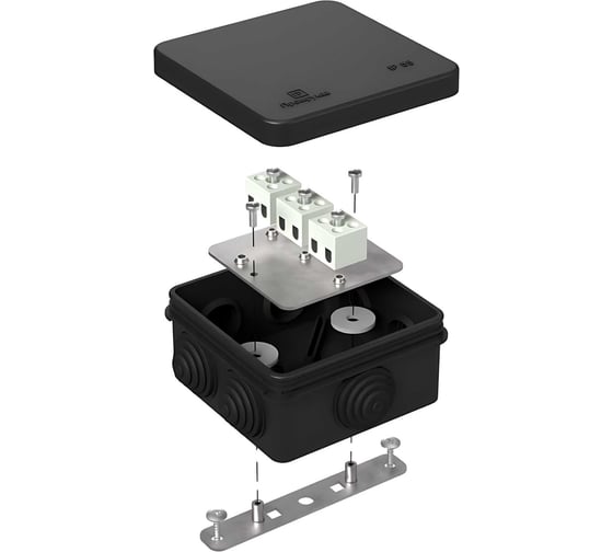 Коробка огнестойкая Промрукав для о/п 40-0210-FR1.5-6 Е15-Е120 RAL9005 80х80х40 40-0210-9005-FR1.5-6