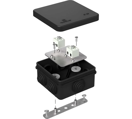 Огнестойкая коробка Промрукав для о/п 40-0210-FR1.5-4 Е15-Е120 RAL9005 80х80х40 40-0210-9005-FR1.5-4
