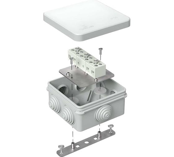 Огнестойкая коробка Промрукав для о/п 40-0210-FR6.0-6 Е15-Е120 RAL7035 80х80х40  40-0210-7035-FR6.0-6