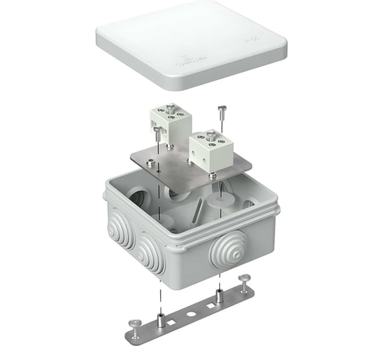 Огнестойкая коробка Промрукав для о/п 40-0210-FR6.0-4 Е15-Е120 RAL7035 80х80х40  40-0210-7035-FR6.0-4 1