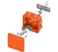 Коробка огнестойкая EKF E45, 85x85x40 мм, с клеммниками, 6 полюсов, 0.5-4 мм2, IP55 HF plc-kmfr-85-604