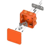 Коробка огнестойкая EKF E45, 85x85x40 мм, с клеммниками, 4 полюса, 0.5-6 мм2, IP55 HF plc-kmfr-85-406