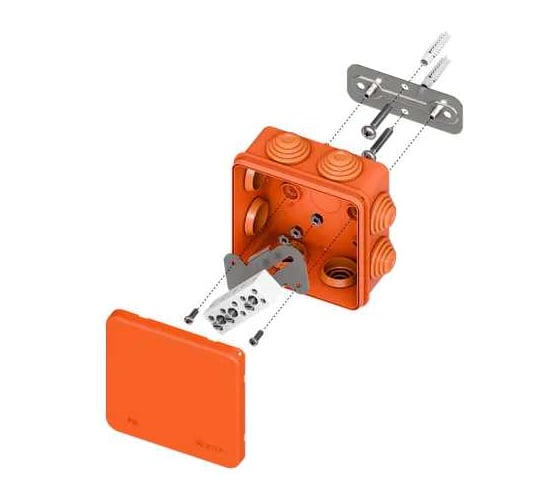 Коробка огнестойкая EKF E45, 85x85x40 мм, с клеммниками, 5 полюсов, 0.5-6 мм2, IP55 HF plc-kmfr-85-506