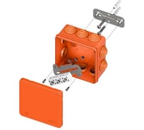 Коробка огнестойкая EKF E45, 100x100x50 мм, с клеммниками, 6 полюсов, 0.5-4 мм2, IP55 HF plc-kmfr-100-604