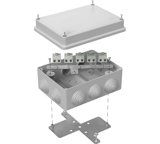 Огнестойкая коробка Промрукав для о/п 40-0310-FR2.5-10 Е15-Е120 RAL7035 150х110х70 40-0310-7035-FR2.5-10