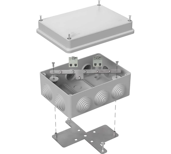 Огнестойкая коробка Промрукав для о/п 40-0310-FR2.5-4 Е15-Е120 RAL7035 150х110х70 40-0310-7035-FR2.5-4