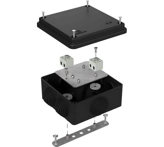 Огнестойкая коробка Промрукав для о/п 40-0300-FR2.5-4 Е15-Е120 RAL9005 100х100х50   40-0300-9005-FR2.5-4