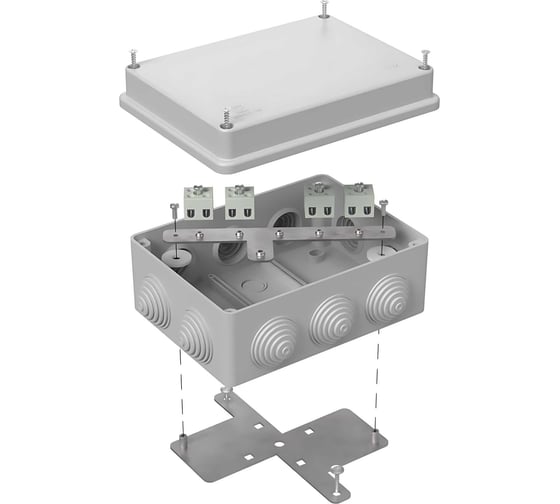 Огнестойкая коробка Промрукав для о/п 40-0310-FR1.5-8 Е15-Е120 RAL7035 150х110х70 40-0310-7035-FR1.5-8 1
