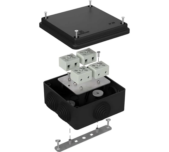 Огнестойкая коробка Промрукав для о/п 40-0300-FR6.0-8 Е15-Е120 RAL9005 100х100х50   40-0300-9005-FR6.0-8