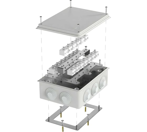 Огнестойкая коробка Промрукав для о/п 40-0320-FR6.0-40 Е15-Е120 RAL7035 200х150х75  40-0320-7035-FR6.0-40