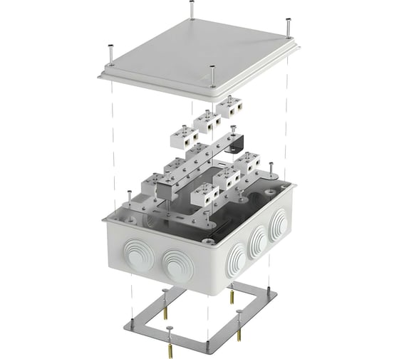 Огнестойкая коробка Промрукав для о/п 40-0320-FR6.0-4-18-Р Е15-Е60 RAL7035 200х150х75  40-0320-7035-FR6.0-4-18-Р