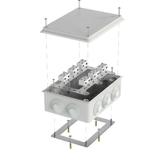 Огнестойкая коробка Промрукав для о/п 40-0320-FR6.0-4-12-Р Е15-Е60 RAL7035 200х150х75  40-0320-7035-FR6.0-4-12-Р