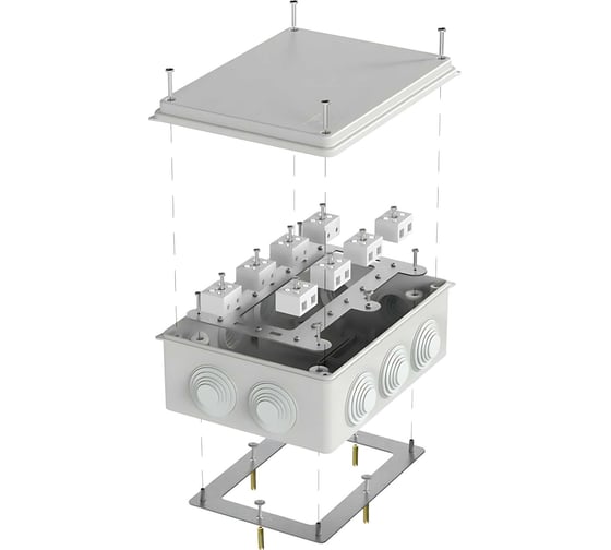 Огнестойкая коробка Промрукав для о/п 40-0320-FR10.0-16 Е15-Е120 RAL7035 200х150х75  40-0320-7035-FR10.0-16