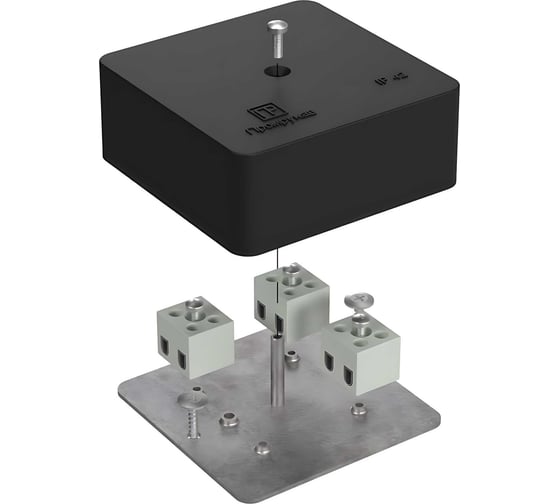 Огнестойкая коробка Промрукав для кабель-канала 40-0450-FR2.5-6 Е15-Е120 RAL9005 75х75х30   40-0450-9005-FR2.5-6 1