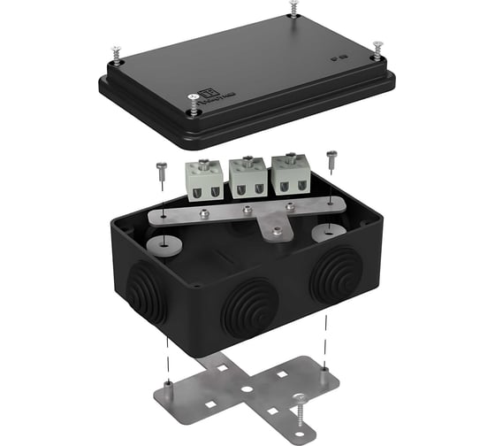 Огнестойкая коробка Промрукав для о/п 40-0340-FR2.5-6 Е15-Е120 RAL9005 120х80х50 40-0340-9005-FR2.5-6