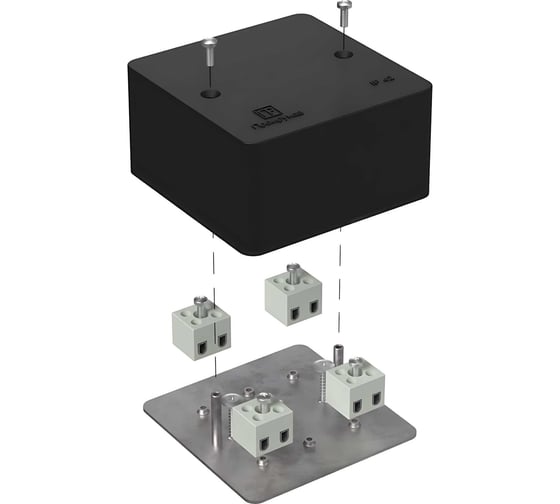 Коробка огнестойкая Промрукав для кабель-канала 40-0460-FR2.5-8 Е15-Е120 RAL9005 85х85х45 40-0460-9005-FR2.5-8
