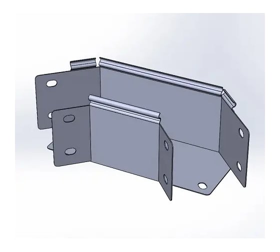 Угол горизонтальный замковый CABLIDERTRAYS 90 град, оцинкованный ЛМЗУ-100х100-0,8-90