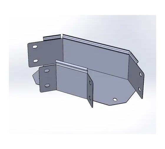 Угол горизонтальный замковый CABLIDERTRAYS 90 град, оцинкованный ЛМЗУ-150х100-1,5-90 1